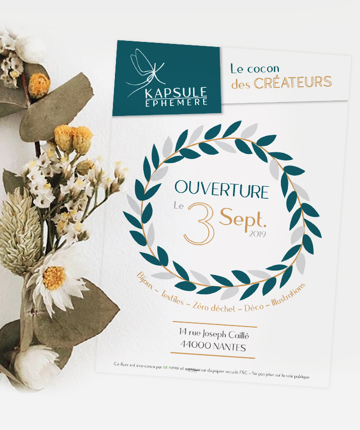 Flyer d'ouverture boutique Kapsule Ephemere