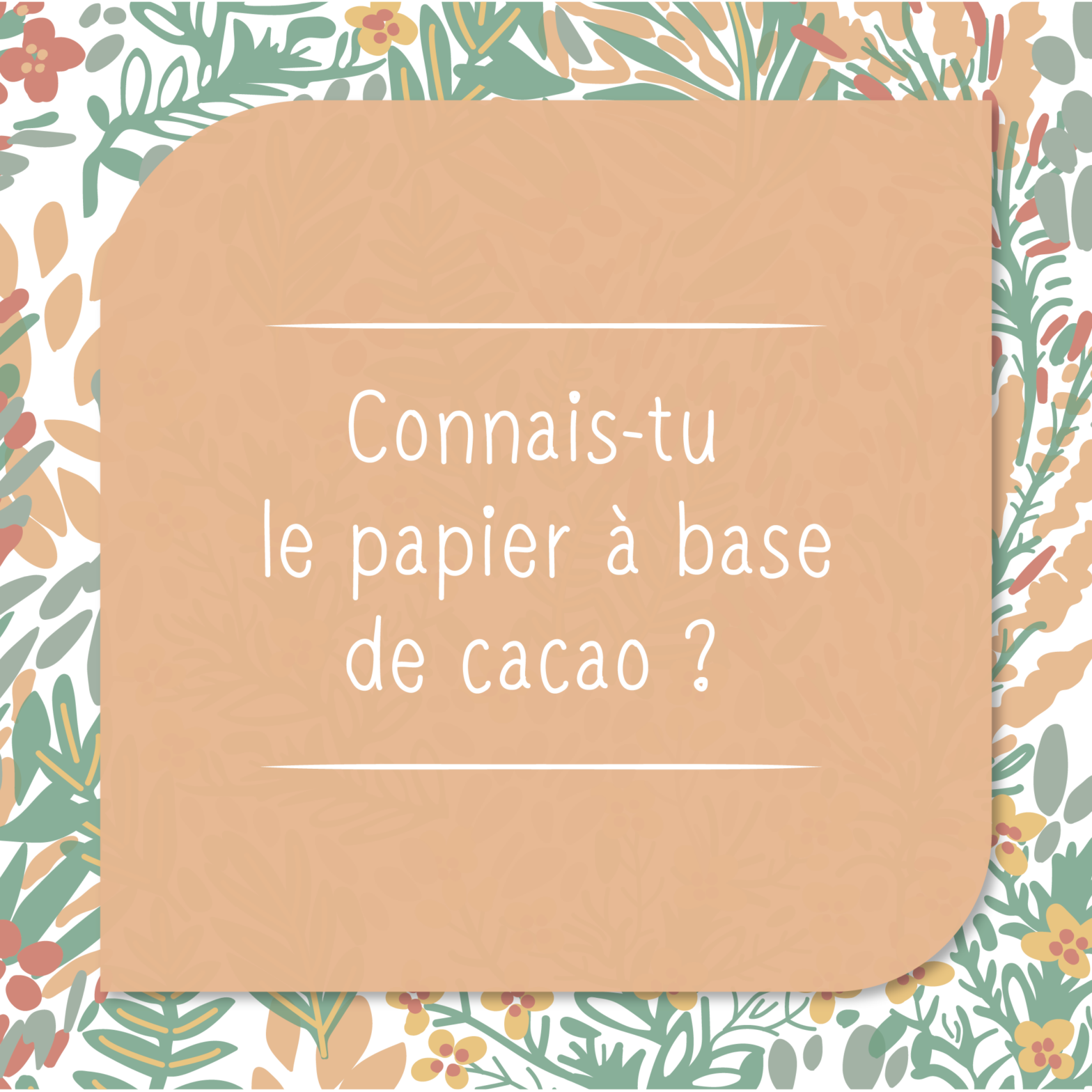 Connais-tu le papier à base de cacao ?