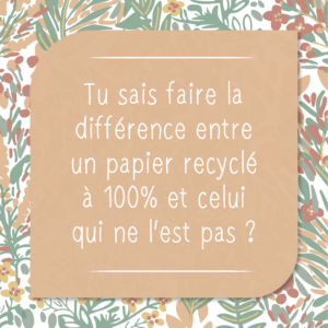 Différence entre le papier recyclé traditionnel et le papier recyclé à 100%