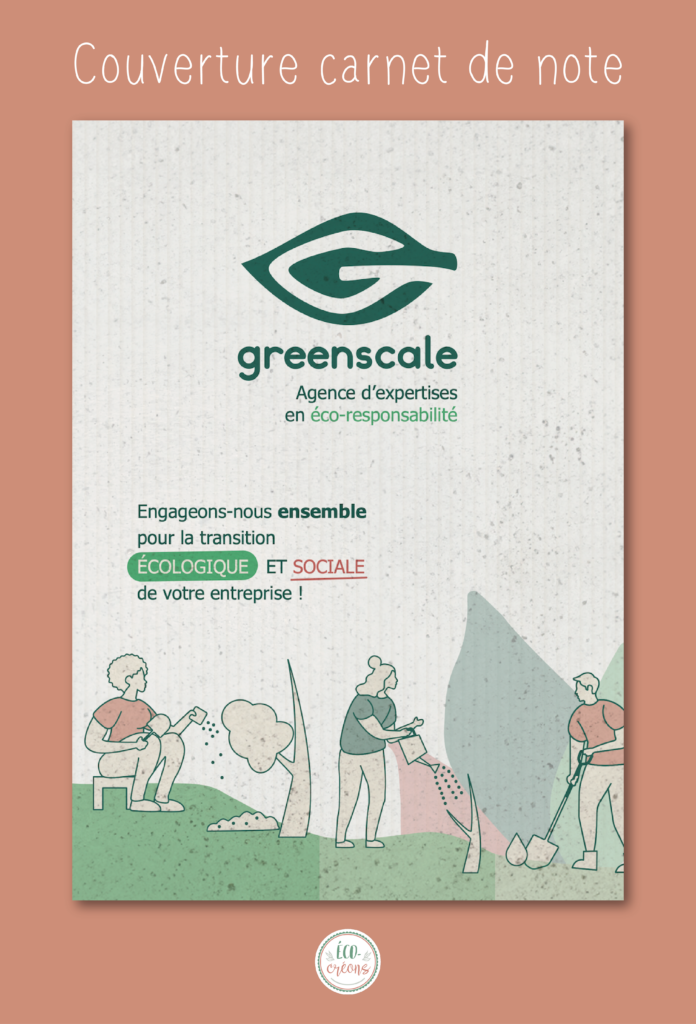 Couverture du carnet de de note créé pour les 5ans de Greenscale