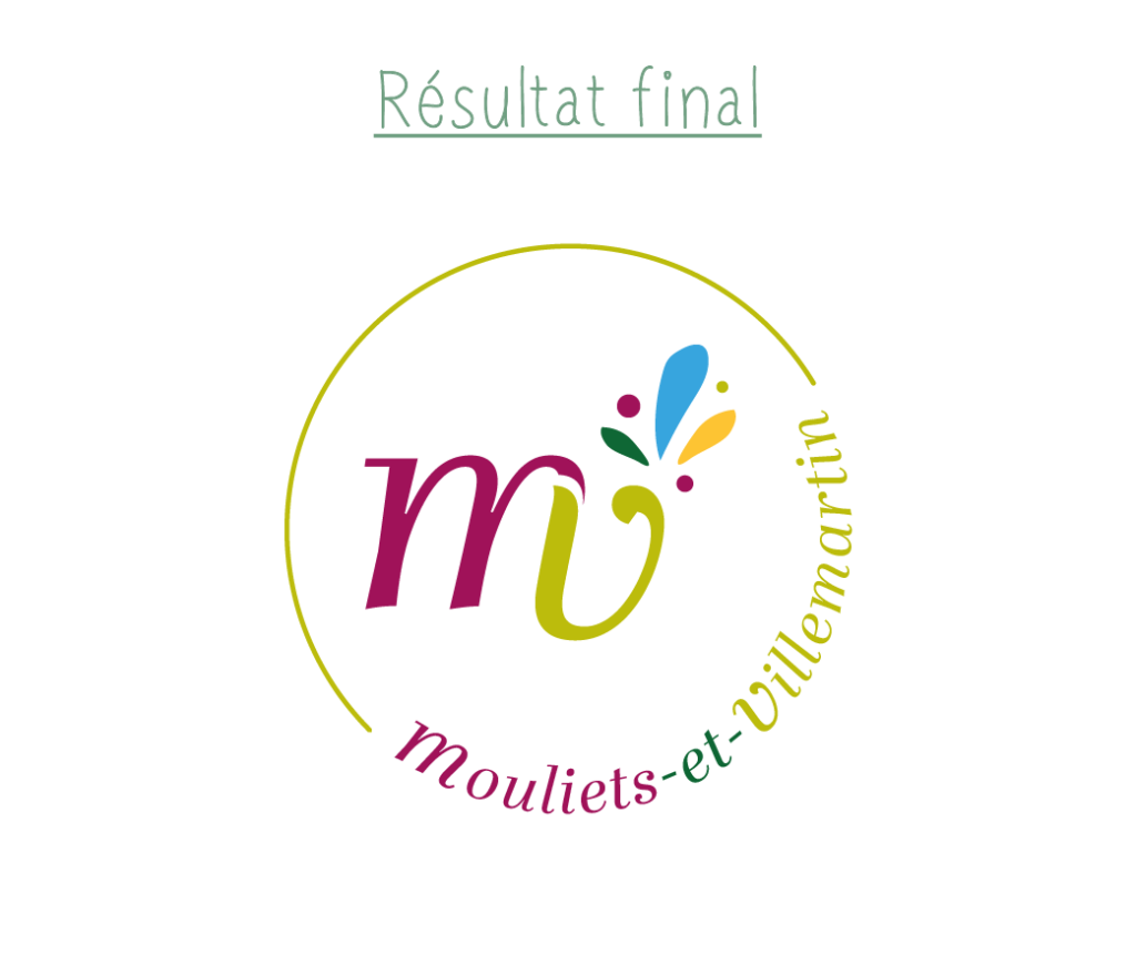 Résultat final du logo de la Mairie de Mouliets & Villemartin par Éco-Créons